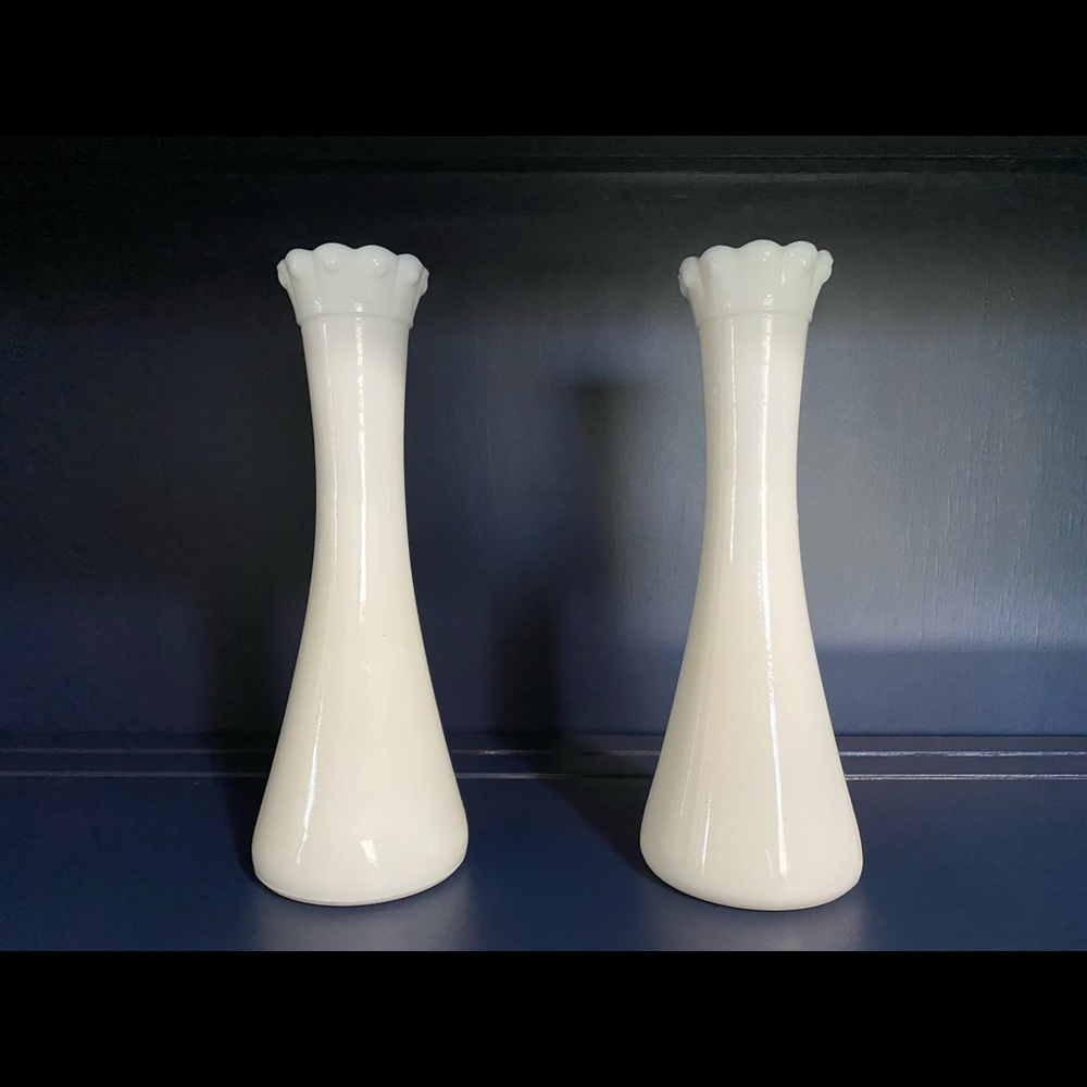 Vintage Milk Glass Vases